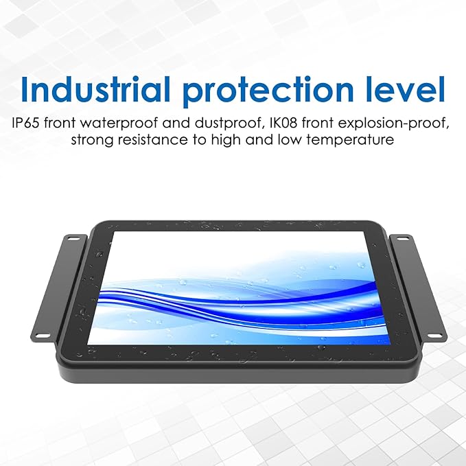 10.1 Inch 1000 Nits Sunlight Readable Multi Touch PCAP Open Frame Touch Screen Monitor, Industrial LCD Display with 1280x800 Black