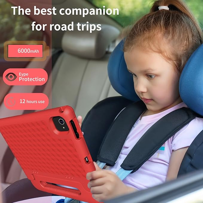 Kids Tablet, 10 inch Android 14 Tablet for Kids, 8GB RAM 64GB ROM Octa-Core Fast-Charging Battery Toddler Tablets with Shockproof Case, Bluetooth, WiFi, Parental Control, Dual Camera, GPS