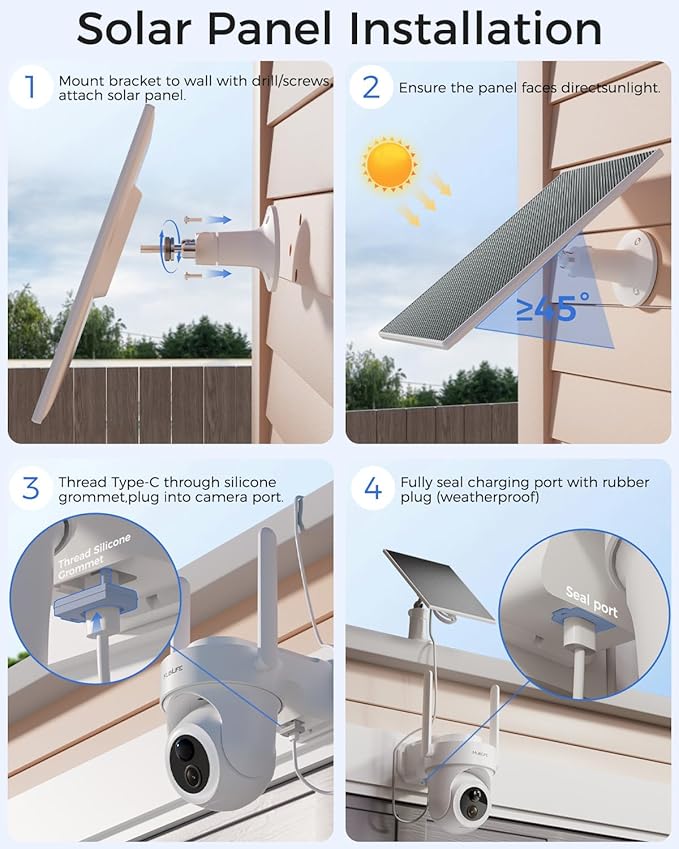 MUBILIFE M802 Add-on Camera, Requires Home Security System, Solar Powered, Maximum 6 Cameras per Station