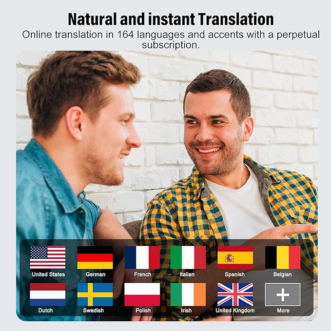 AI Language Translation Earbuds, 3-in-1 Translator Earbuds Real Time with 7 Translation Modes, with Audio and Video Call, 164 Language Bluetooth 5.3 Headphones Translating Device for Travel/Business