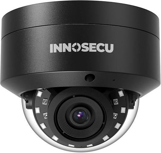 5MP IP PoE Camera, Outdoor Vandal-Proof IK10 Security Dome Camera, Built-in Mic, 2.8mm Lens Wide Angle 110°, Night Vision 100ft, Human&Vehicle Detection, No PT Supported, IND5GR54A-B (Black)