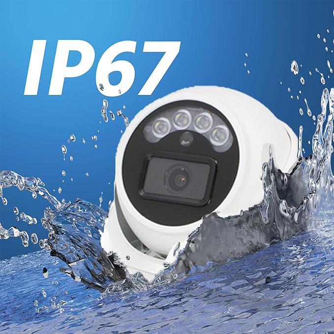 POE IP Camera Outdoor with Mic/Audio, 5MP Dome Surveillance Cameras for Home Security Outside, 100ft Color Night Vision, IP67 Waterproof, 24/7 Recording