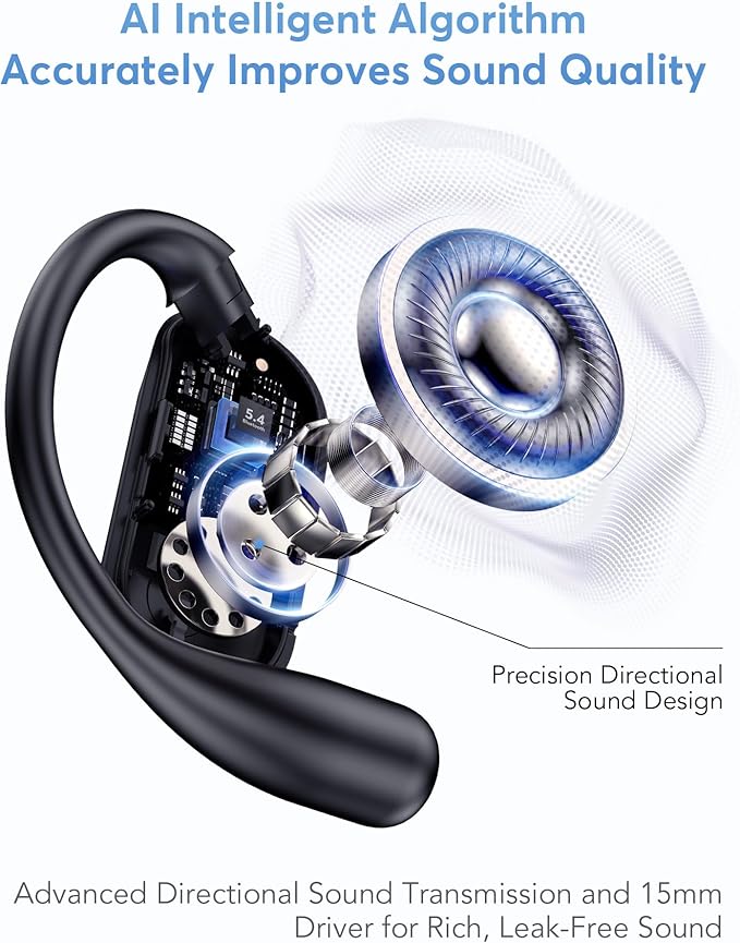 AI Translation Earbuds, Bluetooth 5.4 OWS Headphones with LCD Touch Screen, Real-Time Translator for 144 Languages & Accents, Audifonos Traductores Inglés Español, Ideal for Travel Business Learning