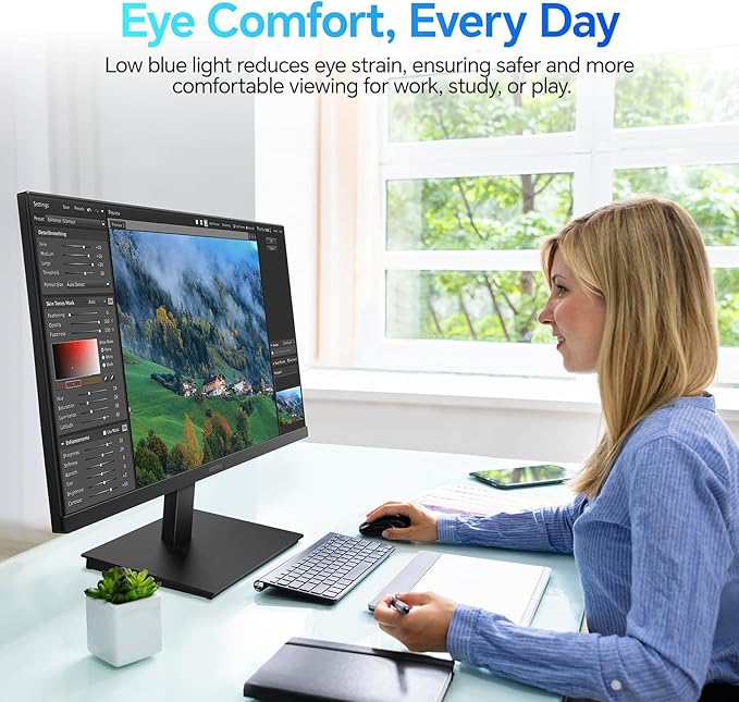 KOORUI 27 Inch QHD (2560x1440) IPS HDR Ultra-Thin Computer Gaming Monitor, 120Hz Refresh Rate, DCI-P3 95%, FreeSync & G-Sync, 1ms MPRT, VESA 100x100mm, Tilt Adjustable for Game and Work