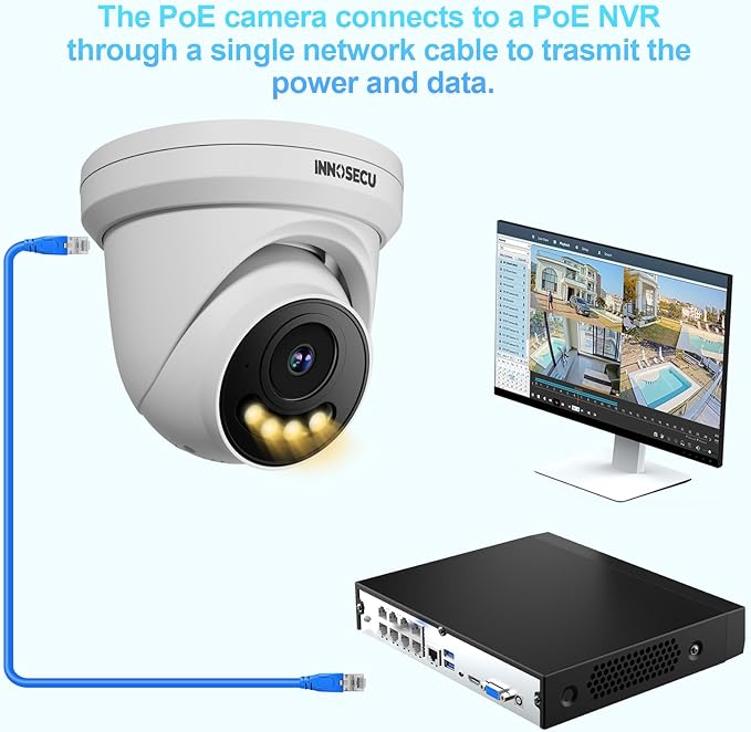 UltraHD 12MP AI PoE Camera @30fps, IP Security Camera Outdoor Waterproof IP67, Smart Dual Light Color Night Vision, 4mm Lens, Two Way Audio, Face Detection, Human/Vehicle Detection,IND12HD99A