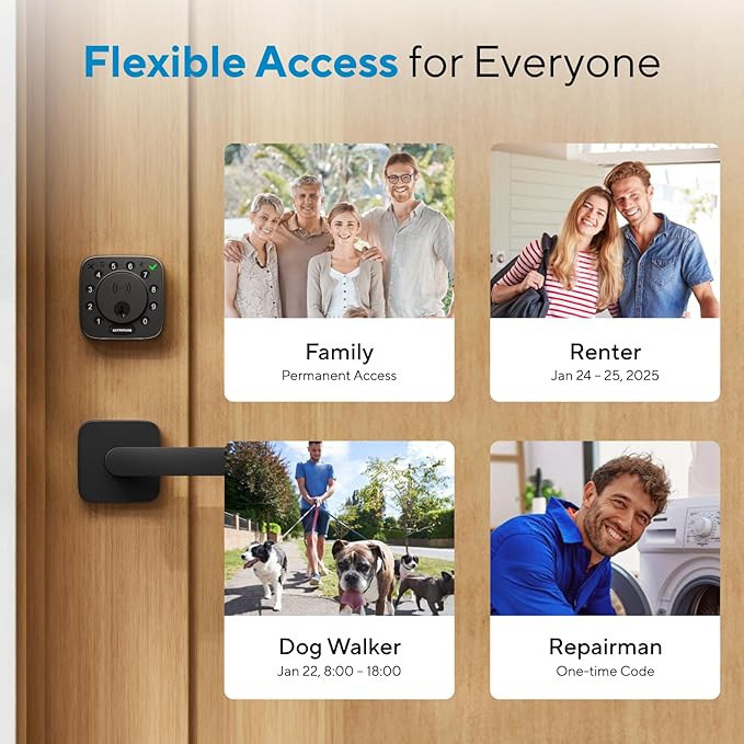 ULTRALOQ Bolt NFC Smart Deadbolt Lock for Front Door, Tap to Unlock with Apple Home Key and Android NFC Built-in Wi-Fi, App Control, Auto-Lock, Works with HomeKit, Alexa, Dual Battery, BHMA Certified