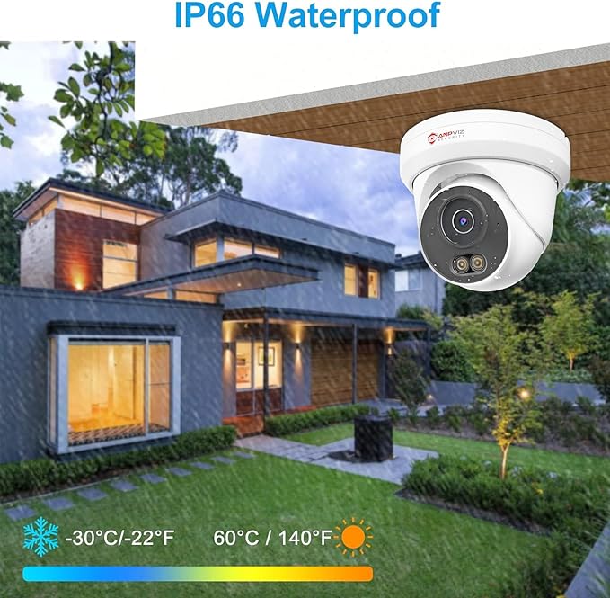 Anpviz 4K 16CH PoE Security Camera System, 16pcs Wired 8MP PoE IP Cameras Outdoor with Person Vehicle Detection, Smart Color Night Vision, 8MP/4K 16 Channel NVR with 4TB HDD for Businesses (U Series)