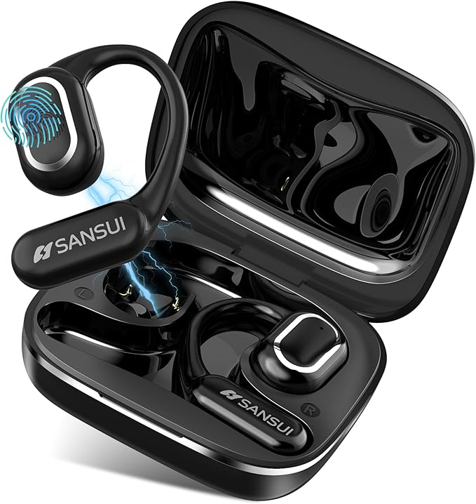 SANSUI AI Translation Earbuds Real Time,6-in-1 Bluetooth 6.0 Language Translator Earbuds,Audifonos Traductores Inglés Español,Translating Device,Translate Ear Buds with Charging Cradle(Matte Black)