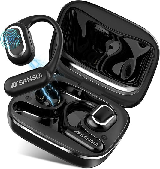 SANSUI AI Translation Earbuds Real Time,6-in-1 Bluetooth 6.0 Language Translator Earbuds,Audifonos Traductores Inglés Español,Translating Device,Translate Ear Buds with Charging Cradle(Matte Black)