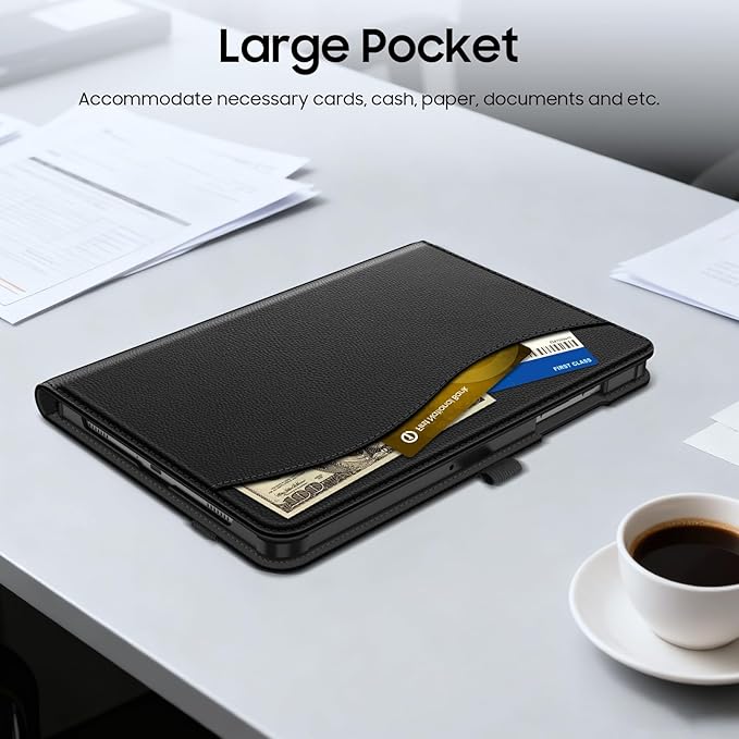 Fintie Case for Samsung Galaxy Tab A9 Plus/A9+ 5G 11 Inch 2023 Model (SM-X210/X216/X218), Multi-Angle Viewing Smart Stand Back Cover with Pocket Auto Wake/Sleep, Black