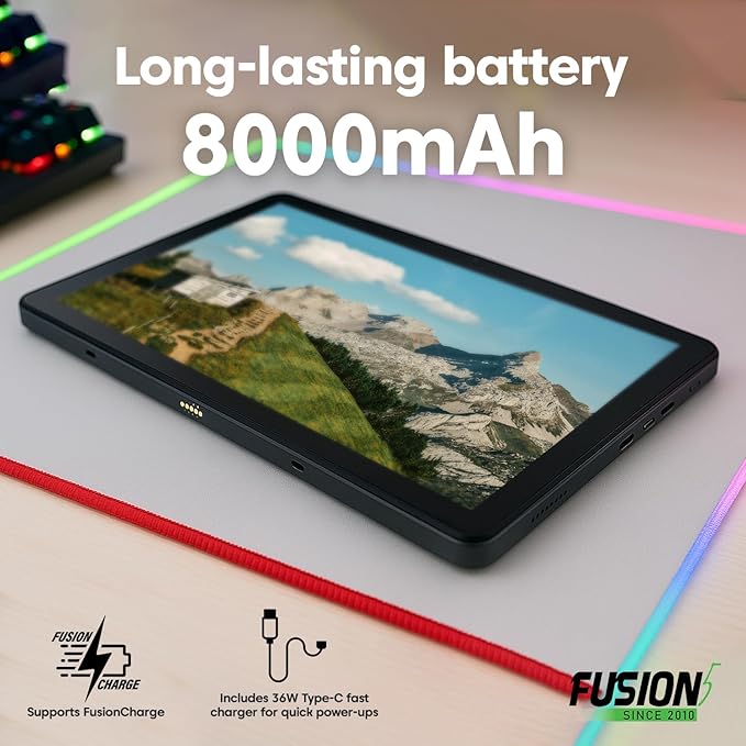 Fusion5 10.1” Windows 11 Professional Tablet PC - 16GB RAM, 512GB SSD, Intel 13th Gen, Full HD, USB C, Micro HDMI - 10 Inch Ultra Slim Windows Tablet Computer, Expandable Storage