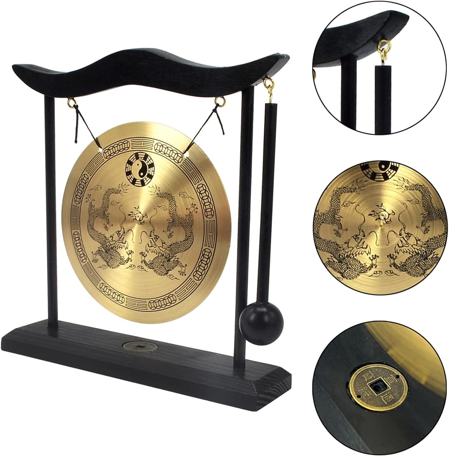 Zen Art Brass Feng Shui Desktop Gong H1303