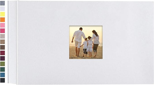 potricher Small Photo Album 4x6 100 Photos Linen Cover Picture Photo Book for Family Wedding Anniversary Baby Vacation (White,100 Pockets)
