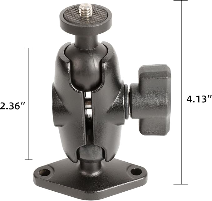 xik Camera Mount Holder: 1" Ball Rhombic Base, 1/4"-20 Thread - Fits Logitech Security Camera，DSLR, CCTV, Action Cam, Projector - Install on Wall, Desk, Car (AMPS), Boat