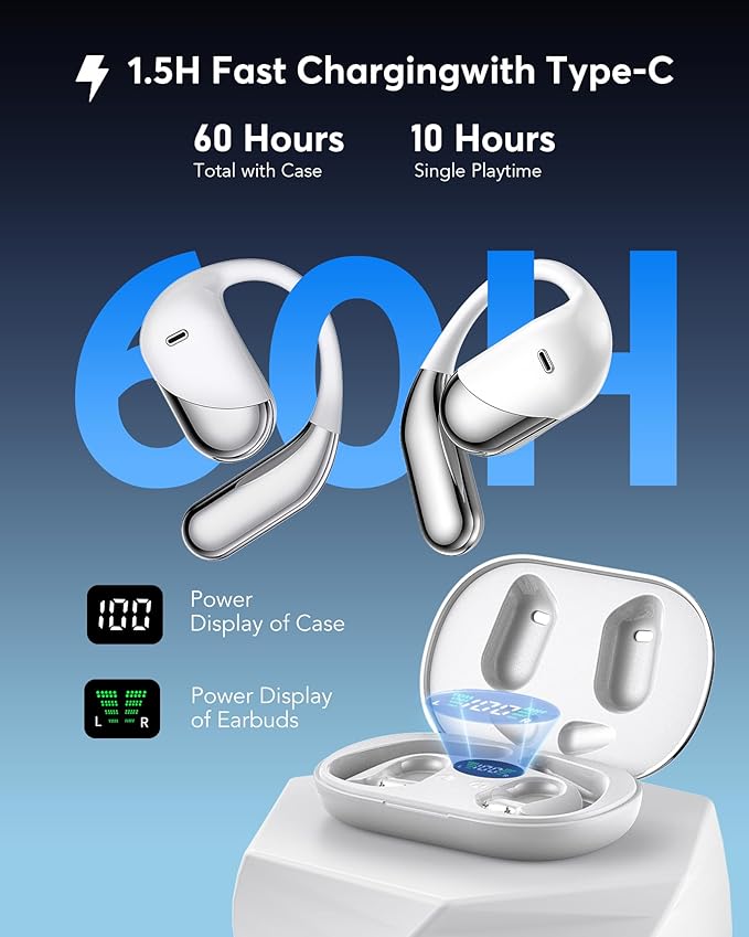 AI Translation Earbuds Real Time - Audifonos Traductores Inglés Español, 3-in-1 Translator Device, Supports 144 Languages & Accents, Open Ear Earbuds with Charging Case,Coconut White