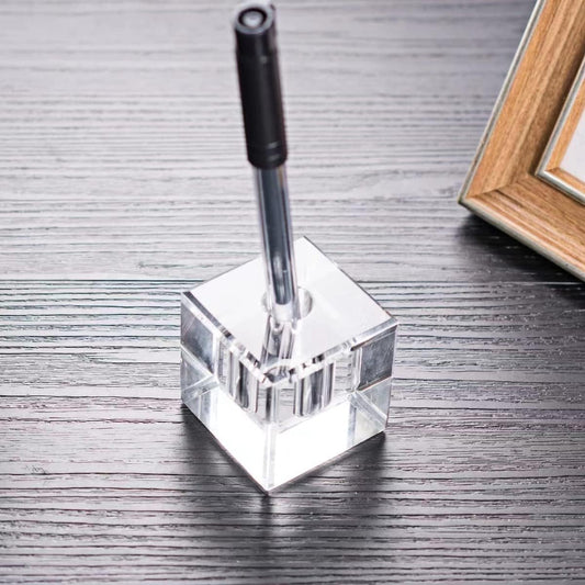 Glass Pen Holder Honeycomb Desk Accessory Fountain Pen Office Supplies Party & Gift Idea Home Decor (SQUARE)