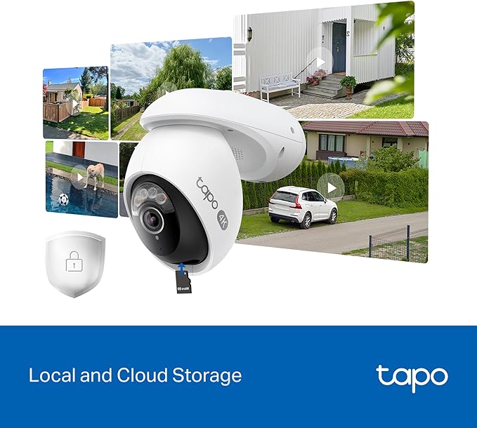 Tapo 4K 8MP Wired Pan/Tilt Outdoor Security Camera, Free Person/Vehicle Detect & 360° View, Color Night, Local AI, SD/Cloud Storage, Works w/Alexa & Google Home, 2.4 GHz WiFi C560WS