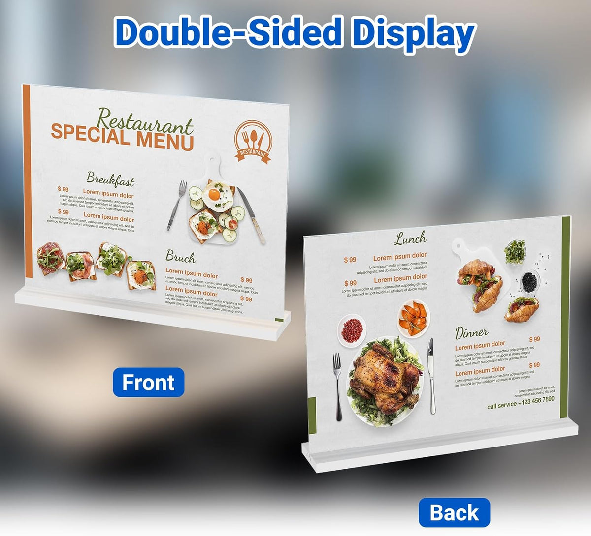 12 Pack Acrylic Sign Holder 11 x 8.5 Horizontal, Double-Sided Clear Sign Holder Plastic Stands for Display, T Shape Acrylic Table Sign Stands for Office Store Restaurants Wedding Party Decoration