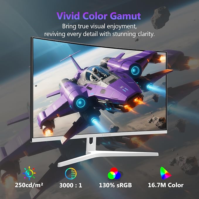 Z Z-EDGE 27 inch Curved Gaming Monitor, FHD 1080P 300Hz 240Hz Computer Monitor, Ultra-Fast MPRT 1ms Curved Monitor, 1500R, 16.7M Colors, UG27H Frameless Bezel, 2X DP 1.4 Ports and 2X HDMI 2.0 Ports