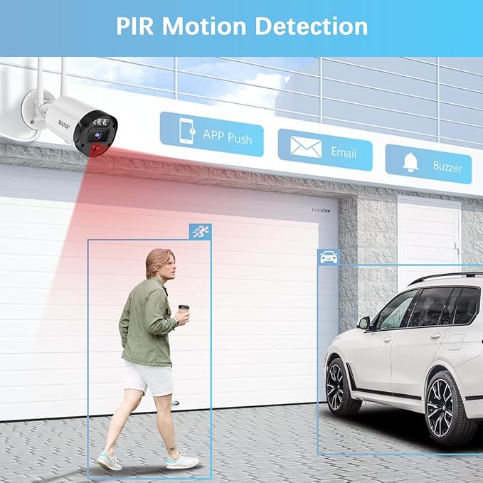 【90 Days Storage】 Outdoor Wireless Security Camera System, Wireless Cameras for Home Security, WiFi Video Surveillance, Home Security Cameras Systems