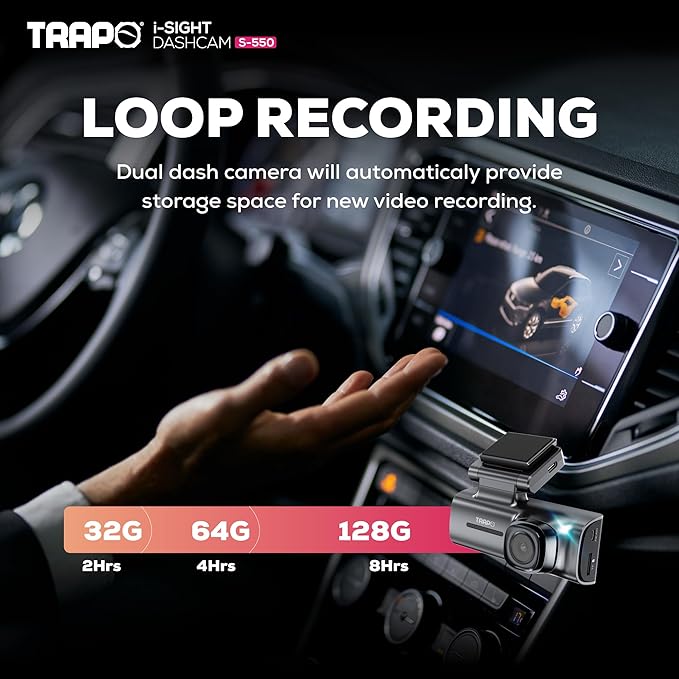 i-Sight S550 – Dash Cam Front and Rear Plus Cabin for Cars. Dash Camera for Cars with 60fps, 4K Dashcam, Built-in GPS, Wi-Fi, Lane Departure Alert, Parking Mode & G-Sensor