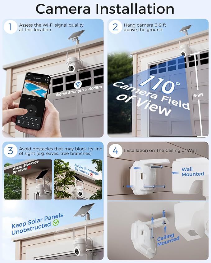 MUBILIFE M802 Add-on Camera, Requires Home Security System, Solar Powered, Maximum 6 Cameras per Station