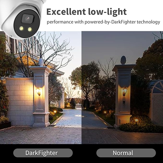 4K 8MP DS-2CD2386G2-ISU/SL Hik AcuSense PoE IP Camera,Turret Network Camera Strobe Light and Audible Warning, Human/Vehicle Detection, IP67, 2.8mm Lens English Version