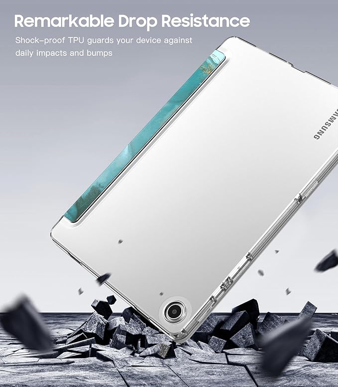 TiMOVO Case for Samsung Galaxy Tab A9+/A9 Plus 11" 2023, Slim Soft TPU Translucent Frosted Back Protective Cover for Galaxy Tab A9+ Tablet SM-X210/X216/X218, Auto Wake/Sleep, Cloud Peacock Blue