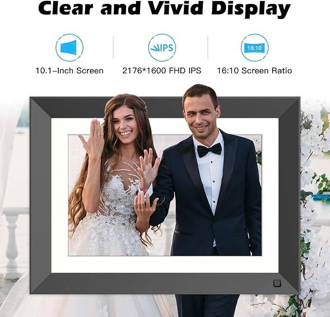 11" 2K Digital-Picture-Frame WiFi Photo Frame - IPS 2176 * 1600 Smart Frame with 32GB Storage Touch Screen, Easy to Share Photo Video Via App Email, Free Cloud Storage, Gifts for Mom Dad Grandparents