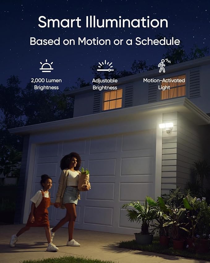 eufy Floodlight Camera E340 with AC Cable, Security Camera Outdoor, 360° PTZ, 24/7 Recording, 2.4G/5G Wi-Fi, 2000 LM, Motion Detection, Built-in Siren, Dual Cam, HB3 Compatible, No Monthly Fee