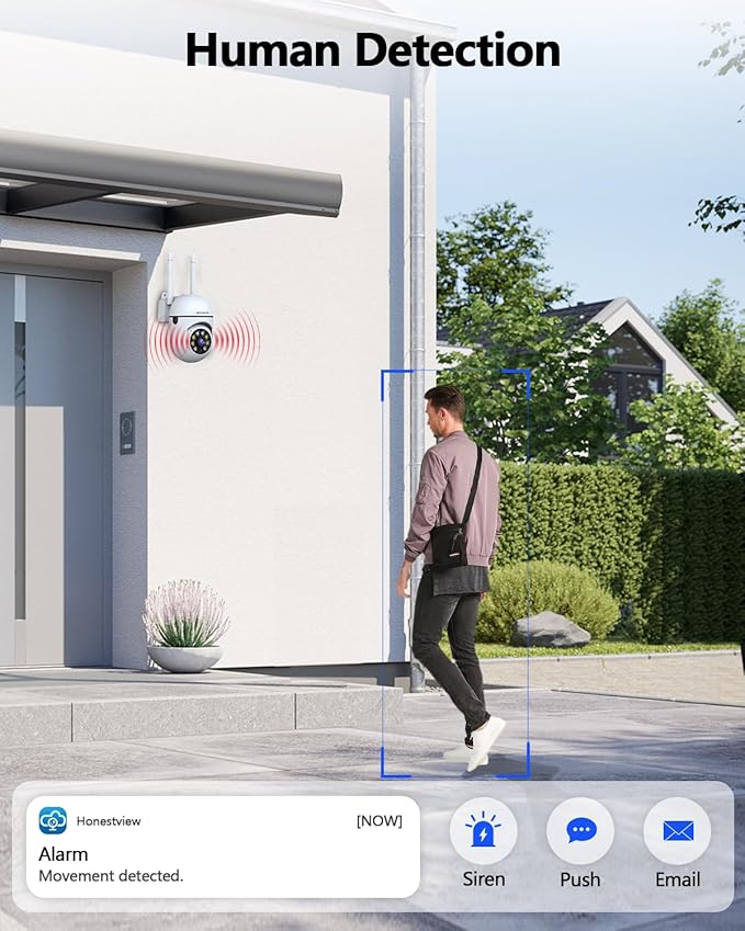 WEILAILIFE 【Auto Tracking & 2-Way Audio】 3MP Security Cameras Wireless Outdoor, PTZ WiFi Video Surveillance Cameras for Home Security