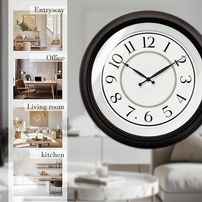 18 Inch Galaxy Luminous Atomic Wall Clock with Night Light, Illuminated Wall Clock with Smart Sensor to Turn on/Off LED Light, Oil Rubbed Bronze Finish, Unique