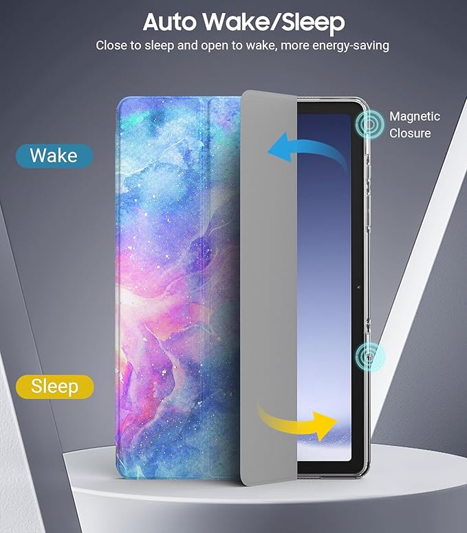 TiMOVO Case for Samsung Galaxy Tab A9+/A9 Plus 11" 2023, Slim Soft TPU Translucent Frosted Back Protective Cover for Galaxy Tab A9+ Tablet SM-X210/X216/X218, Auto Wake/Sleep, Dreamy Nebula