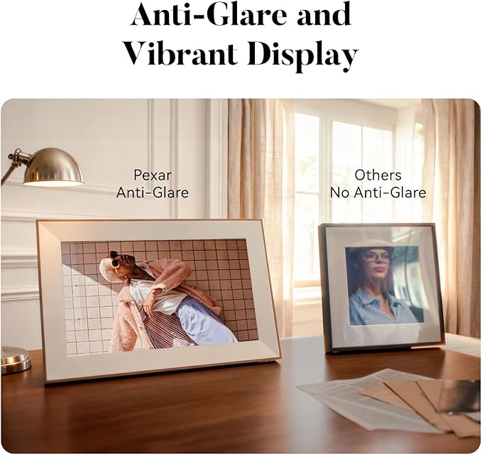 Pexar Starlight 15.6" Digital Picture Frame (Powered by Lexar), A Stunning, Large Anti-Glare Touchscreen with Vibrant Visuals for Gifting, Wedding, 64GB Local Storage, Share Photos/Videos via APP