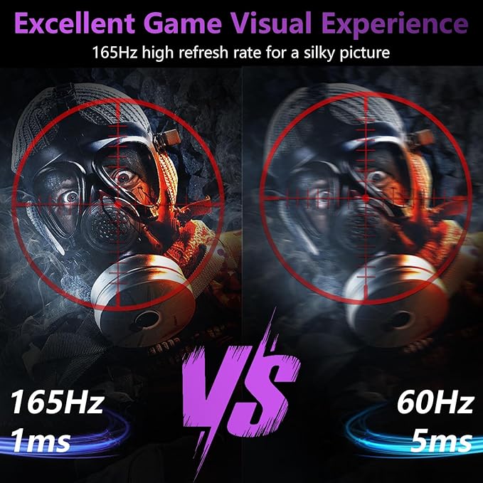34 Inch Curved Ultra Wide WQHD 4K (3440 × 1440) Gaming Monitor, 165Hz 1500R-PIP/PBP, 1ms (MPRT), HDR400, DCI-P3 95%,FreeSync & G-Sync, 2 x DP 1.4 and 2 x HDMI 2.0, Tilt Height Adjustment