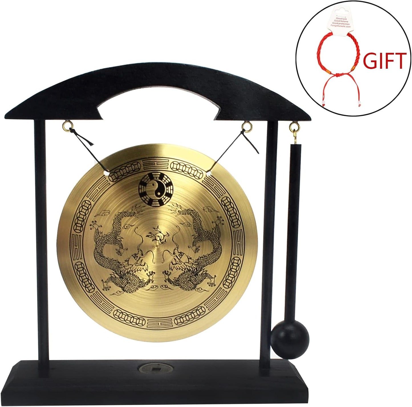 Zen Art Brass Feng Shui Desktop Gong for Home Office Desktop Decoration Meditation Practice W Fengshuisale Red String Bracelet H1302