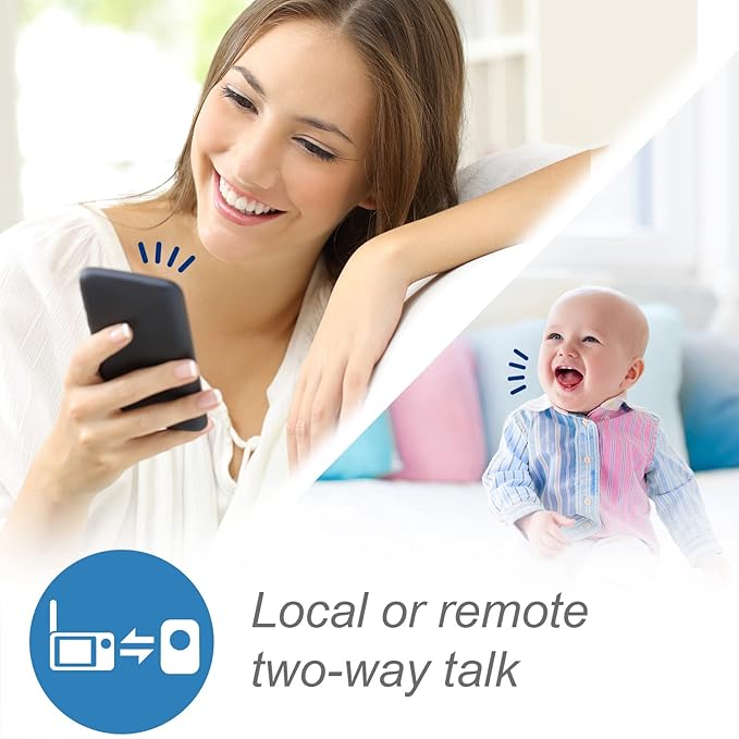 VTech RM7764-2HD Smart WiFi Baby Monitor with 2 Cameras, 1080p HD Video, 360° Pan & Tilt, 10x Zoom, 7" HD Parent Unit, Night Vision, Soothing Sounds, 2-Way Talk, Temperature & Motion Detection
