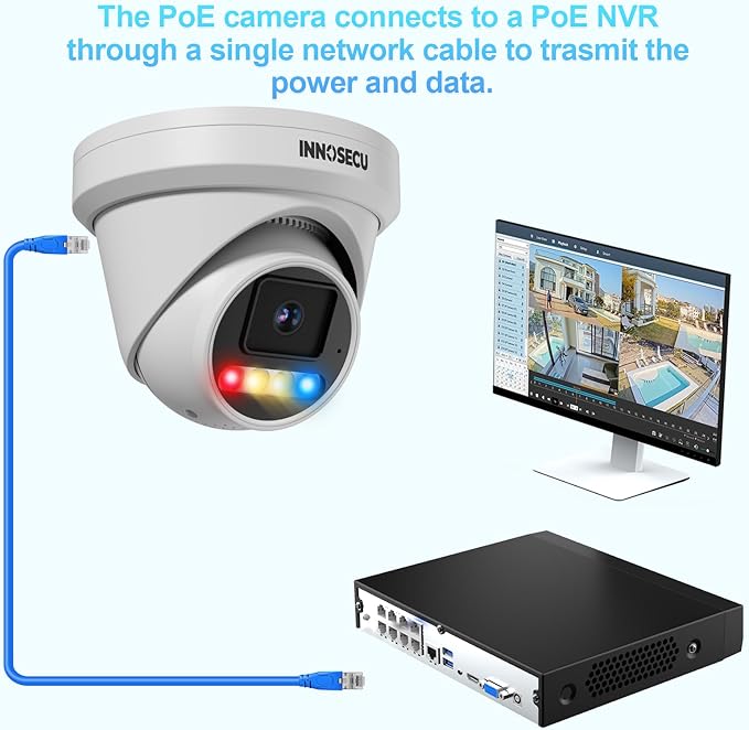 8MP AI PoE Camera, Outdoor Security IP Dome Camera, Smart Sound Alarm, Light Color Night Vision, AI Human/Vehicle Detection, Two Way Audio, 2.8mm Lens Wide Angle 110°, IND8BD97D