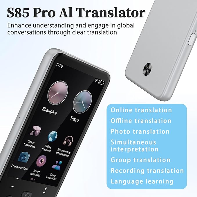 Language Translator Device, Real Time Voice Translation Device for 138 Languages, Traductor de Voz Instantaneo 2025, 3.97"Touchscreen Traductor de Idiomas, for Business Travel Learning Ingles Español