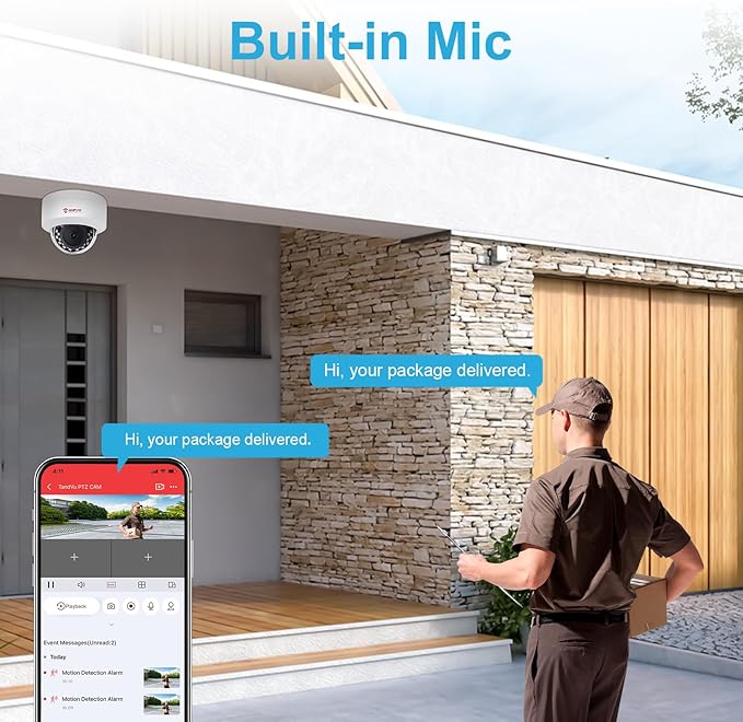 Anpviz 4MP PoE IP Dome Camera with Microphone/Audio, IP Security Camera Outdoor Indoor, 98ft Night Vision, IP66 Waterproof, 2.8mm Wide Angle Lens, 24/7 Recording, Not PTZ, NDAA Complaint (U Series)