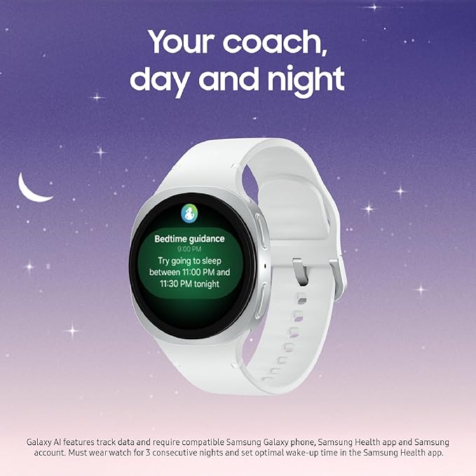 Samsung Galaxy Watch 8 (2025) 44mm LTE Smartwatch, Cushion Design, Fitness Tracker, Sleep Coaching, Running Coach, Energy Score, Heart Rate Tracking, Silver [US Version, 2 Yr Warranty]