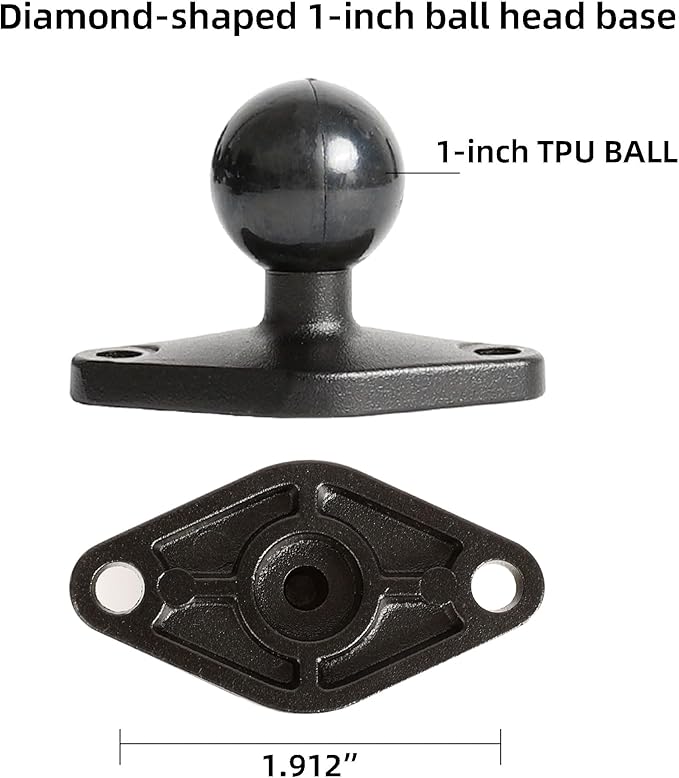 xik Heavy Duty 1/4"-20 Thread Mount: 5.91 inch Aluminum Long Arm with Double Ball Head & 1" Ball- Rhombic Base - Fits DSLR Camera, CCTV, Action Cam, Projector, Security Camera (Wall/Desk/Car/Boat)