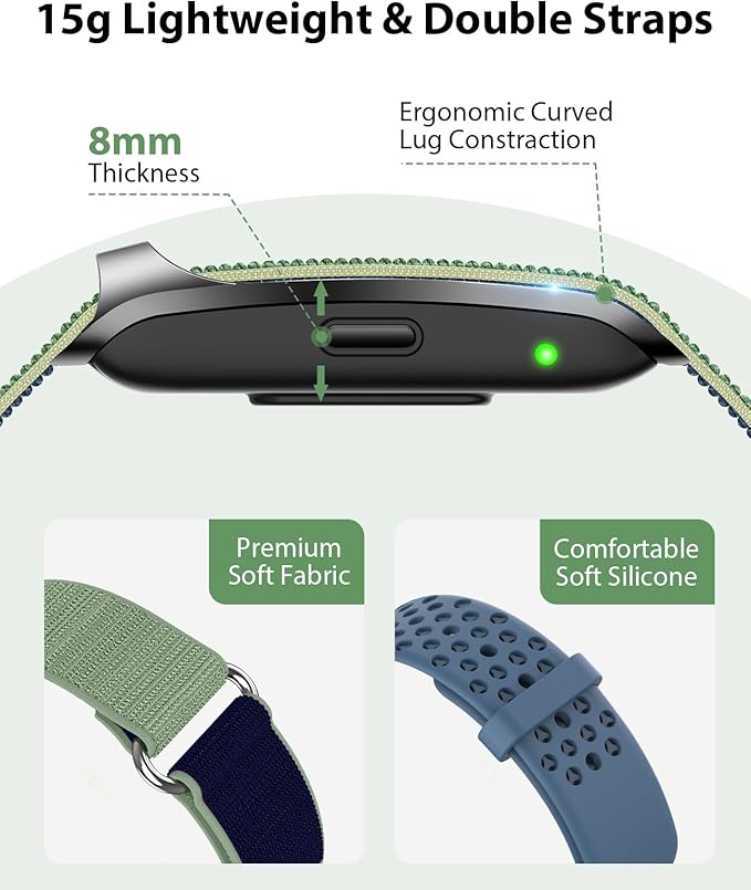 Smart Bracelet, Wearable Activity & Fitness Tracker Band, 24H Sleep Tracker, All-Day Continuous Heart Rate Blood Pressure Stress HRV Monitor, 173 Sport Modes Smart Wristband with 2 Bands, Free APP