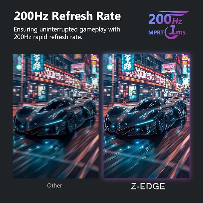 Z-Edge 27 inch Curved Gaming Monitor, FHD 1080P 200Hz 165Hz 144Hz Curved 1500R PC Monitor, MPRT 1ms Monitor, 350nits, 16.7M Colors, UG27 Frameless Bezel, 1X DP 1.4 Ports and 1X HDMI 2.0 Ports