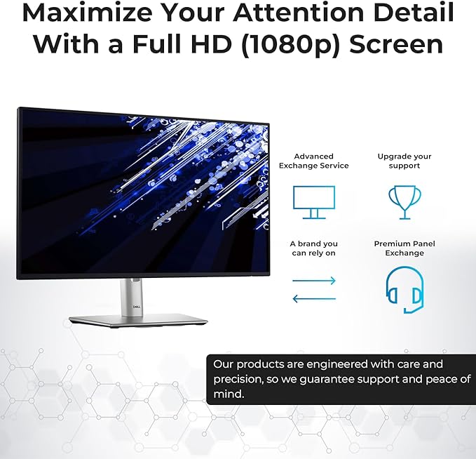 ANYHDD Dell P2425H Computer Monitor Screen 24" 16:9 IPS Display with Stand - 1 Year Warranty, 100Hz Full HD, 1920 x 1080 with Power Cable, DisplayPort, HDMI, USB 3.0 Upstream Cable & Cloth - New