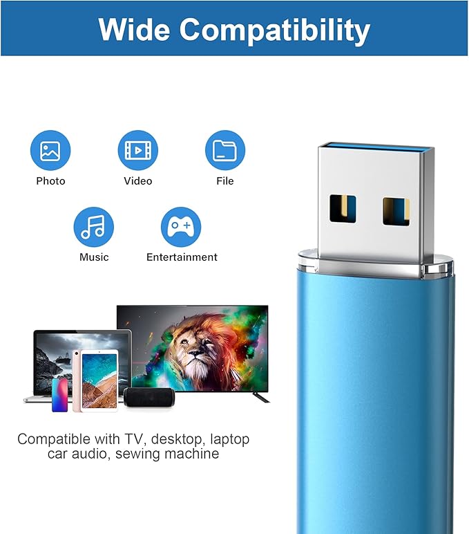 TOPESEL 128GB USB 3.0 Flash Drive, High Speed Thumb Drive USB Flash Drive USB Memory Stick for Data Storage (Blue)