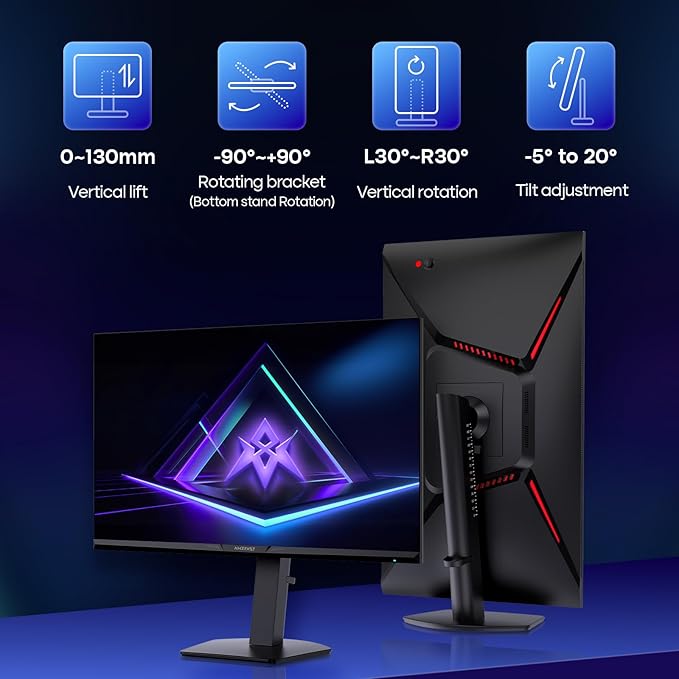 Amzfast 27’‘ 4K Gaming Monitor HDR 400, UHD 160Hz 144Hz | FHD 320Hz 300Hz Dual Mode PC Monitor, Built-in Speakers 1ms Fast IPS, 126% sRGB PIP/PBP, 2* HDMI 2.1 & 2* DP 1.4 VESA (HDMI DP Dual Cables)