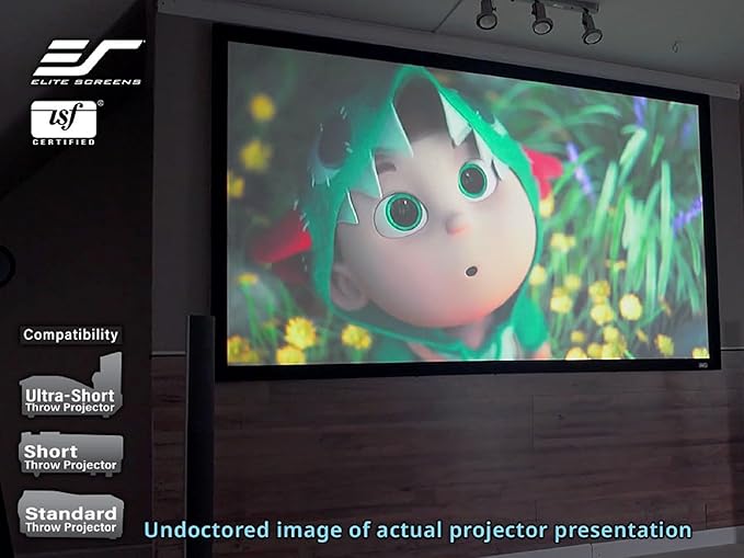 Elite Screens Sable Frame 2, 110-Inch Fixed Frame Projector Screen, 16:9 8K/4K Ultra HD & Active 3D Ready, ISF-Certified Material, Ideal for Home Theater, Office, and Indoor Presentations, ER110WH2