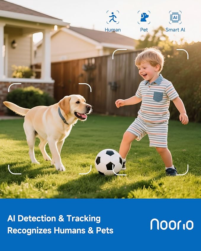 Noorio Security Cameras Wireless Outdoor Magnetic, 1080P Battery Powered Indoor Cameras for Home Security, Smart Motion Detection Outdoor Pet Dog Camera, Free Local Storage MagCam, 2.4G WiFi, B200S
