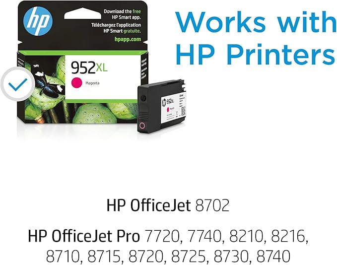 HP 952XL Magenta High-Yield Ink Cartridge | Works OfficeJet 8702, OfficeJet Pro 7720, 7740, 8210, 8710, 8720, 8730, 8740 Series | Eligible for Instant Ink | L0S64AN